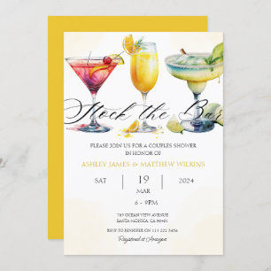 Modern Stock the Bar Cocktail Couples Co-Ed Shower Invitation