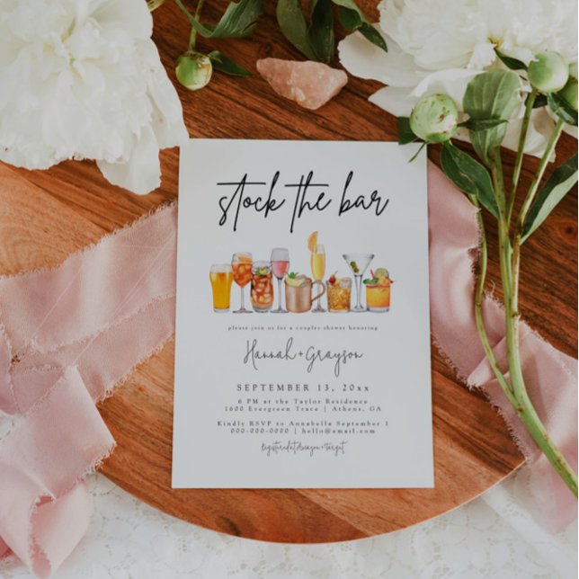 Modern Stock The Bar Couples Shower Invitation  (Creator Uploaded)