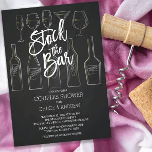 Modern Stock the Bar Couples Shower Invite