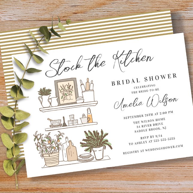 Modern Stock the Kitchen Bridal Shower Invitation (Creator Uploaded)