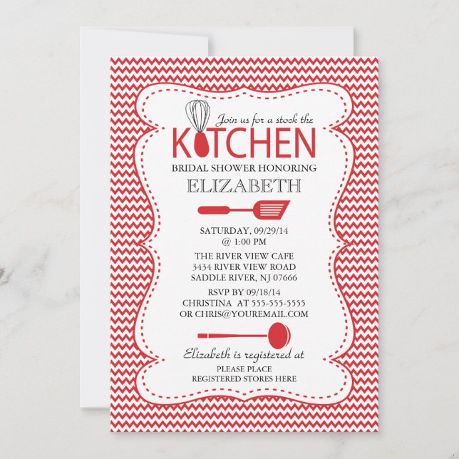 Modern Stock the Kitchen Bridal Shower Invitation (Front)