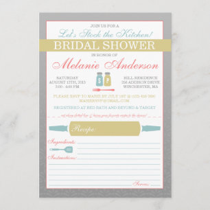 Modern Stock the Kitchen Bridal Shower Invites