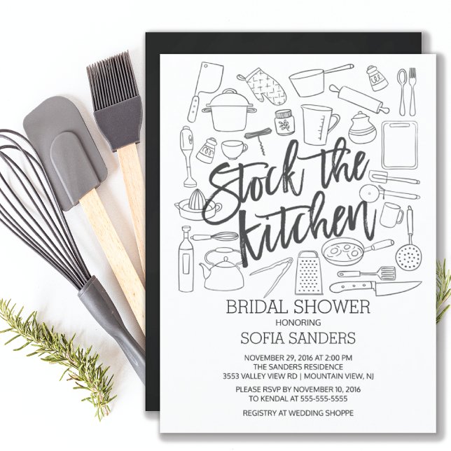Modern Stock the Kitchen Tools Bridal Shower Invitation (Creator Uploaded)