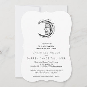 Modern Stone Crescent Moon Invitation