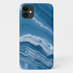 Modern Stone Dusty Blue Marble iPhone 11 Case