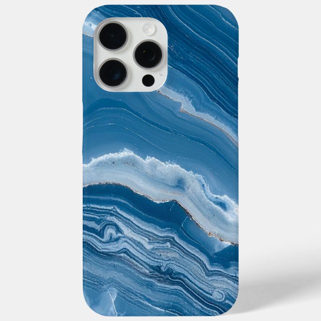 Modern Stone Dusty Blue Marble Case-Mate iPhone Case (Back)