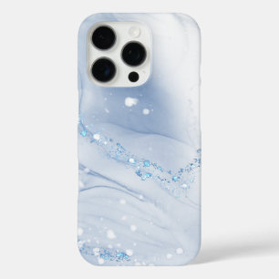 Modern Stone Dusty Blue Marble iPhone 16 Pro Case