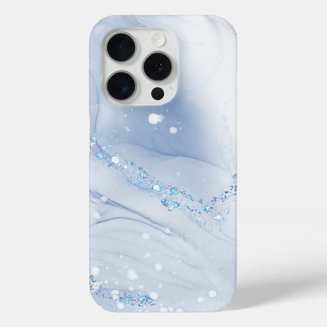 Modern Stone Dusty Blue Marble Case-Mate iPhone Case (Back)