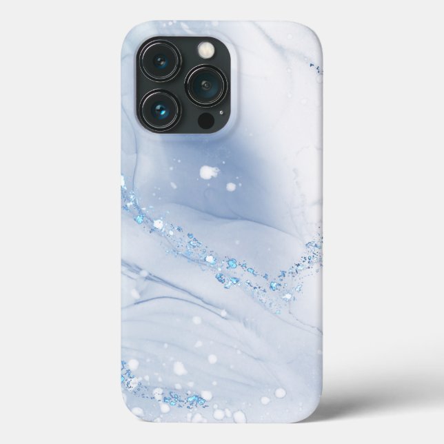 Modern Stone Dusty Blue Marble Case-Mate iPhone Case (Back)