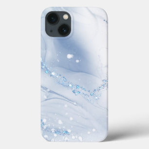 Modern Stone Dusty Blue Marble iPhone 13 Case