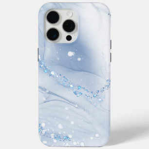Modern Stone Dusty Blue Marble iPhone 15 Pro Max Case