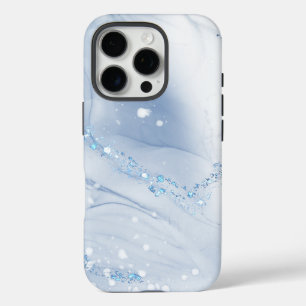Modern Stone Dusty Blue Marble  iPhone 16 Pro Case