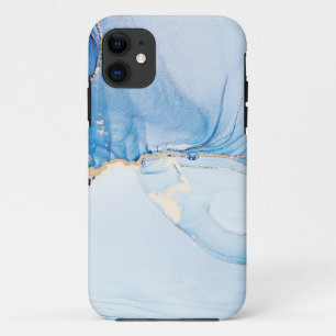 Modern Stone Dusty Blue Marble iPhone 11 Case