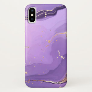 Modern Stone Dusty Blue Marble iPhone X Case