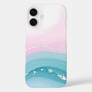 Modern Stone Dusty Blue Marble iPhone 16 Case