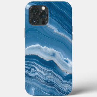 Modern Stone Dusty Blue Marble iPhone 13 Pro Max Case