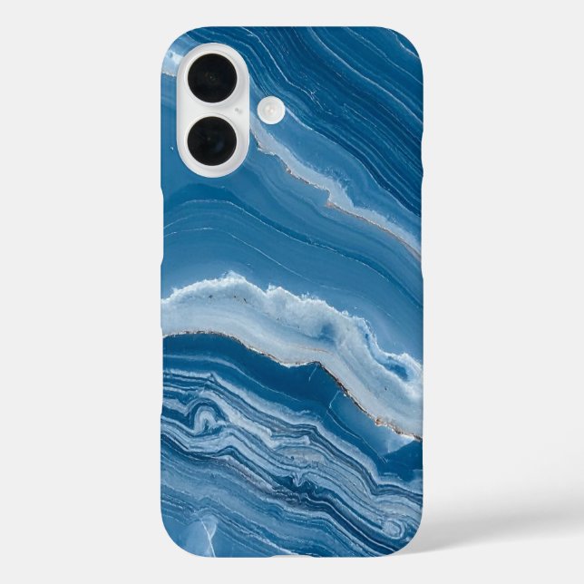 Modern Stone Dusty Blue Marble Case-Mate iPhone Case (Back)