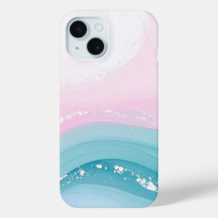 Modern Stone Dusty Blue Marble iPhone 15 Case