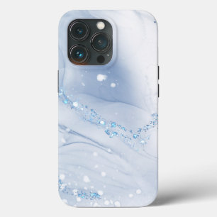 Modern Stone Dusty Blue Marble iPhone 13 Pro Case