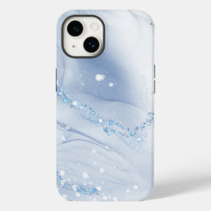 Modern Stone Dusty Blue Marble Case-Mate iPhone 14 Case
