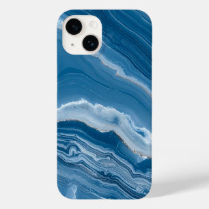 Modern Stone Dusty Blue Marble Case-Mate iPhone 14 Case