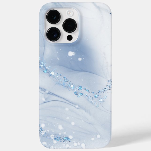 Modern Stone Dusty Blue Marble Case-Mate iPhone Case (Back)