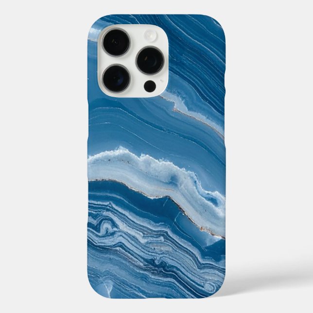 Modern Stone Dusty Blue Marble Case-Mate iPhone Case (Back)