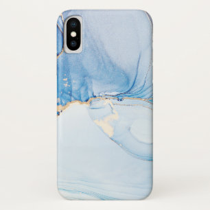 Modern Stone Dusty Blue Marble iPhone X Case