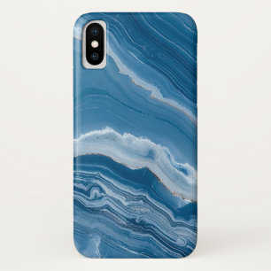 Modern Stone Dusty Blue Marble iPhone X Case