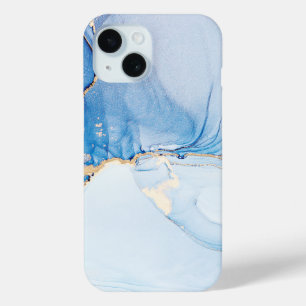 Modern Stone Dusty Blue Marble iPhone 15 Case