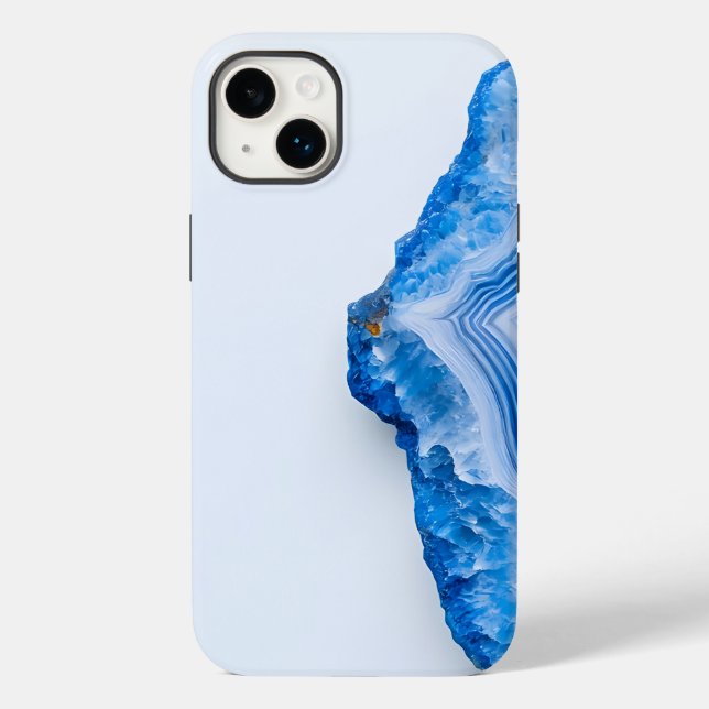 Modern Stone Dusty Blue Marble Case-Mate iPhone Case (Back)