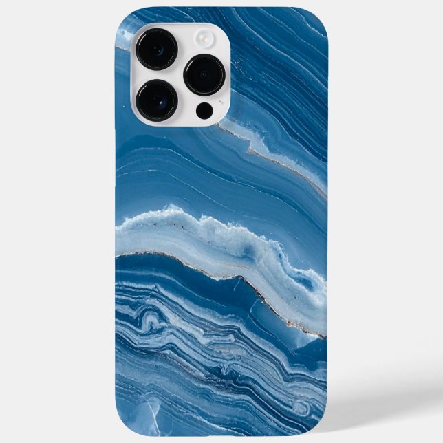 Modern Stone Dusty Blue Marble Case-Mate iPhone Case (Back)