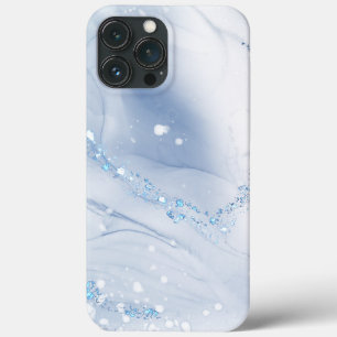 Modern Stone Dusty Blue Marble iPhone 13 Pro Max Case