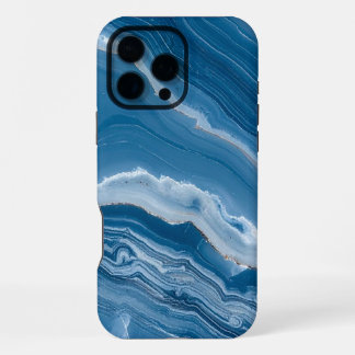 Modern Stone Dusty Blue Marble iPhone 16 Pro Max Case