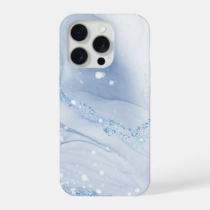Modern Stone Dusty Blue Marble iPhone 15 Pro Case