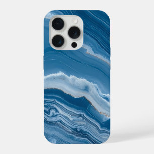 Modern Stone Dusty Blue Marble iPhone 15 Pro Case