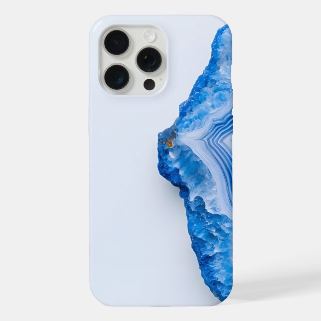 Modern Stone Dusty Blue Marble iPhone Case (Back)