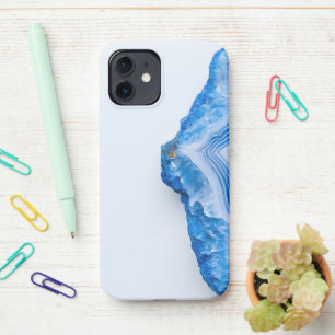 Modern Stone Dusty Blue Marble iPhone 12 Case