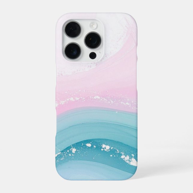 Modern Stone Dusty Blue Marble iPhone Case (Back)
