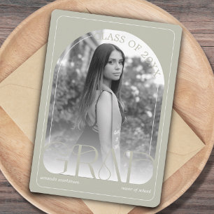 Modern Stone Grey Arch Graduation Announcement