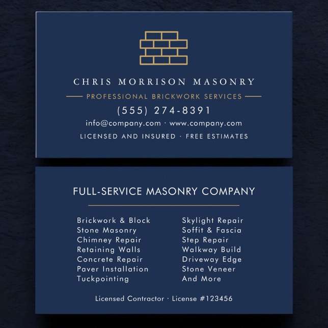 Modern Stone Masonry Company Business Card (Creator Uploaded)