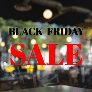 Modern Store Window Black Friday Sale Window Cling