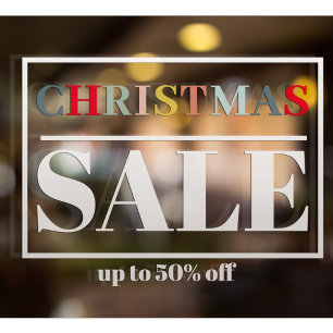Modern Store Window Christmas Sale Window Cling