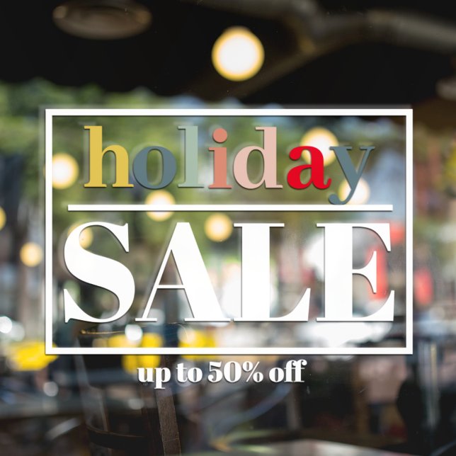 Modern Store Window Holiday Sale Cling (Creator Uploaded)