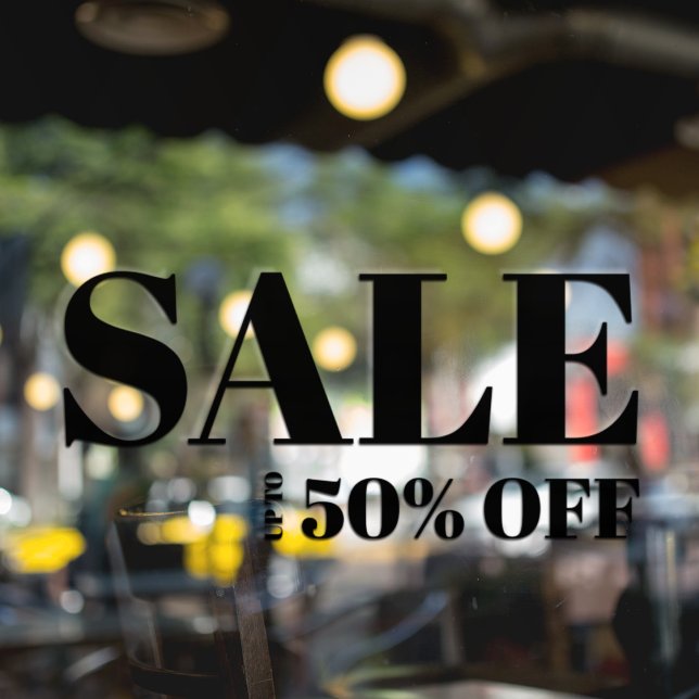 Modern Store Window Sale Off Cling (Creator Uploaded)
