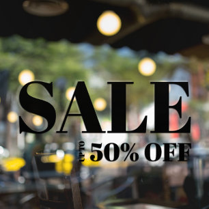 Modern Store Window Sale Off Window Cling
