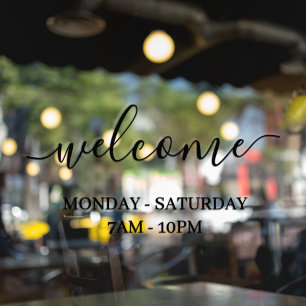 Modern Store Window Welcome Window Cling