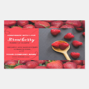 Modern Strawberry Jam Rectangular Sticker