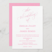 Modern Strawberry Milk and White Simple Wedding