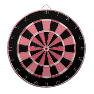 Modern Strawberry Pink and Black Dartboard